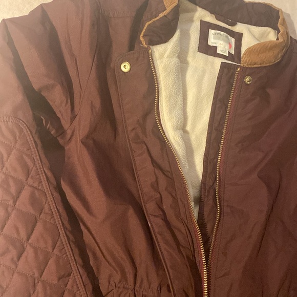 J.Crew Crewcuts Girls Barn Jacket Burgundy/Maroon fleece lining size 14 - Picture 6 of 16